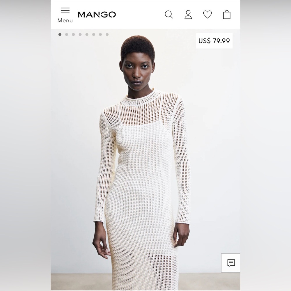 MANGO Knit openwork sweater dress